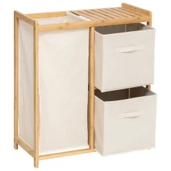 ETAGERE TIDY BOX 1 PANIER A LINGE ET 2 PANIERS DE RANGEMENT