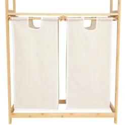 ETAGERE TIDY BOX 2 PANIERS A LINGE BAMBOU BEIGE