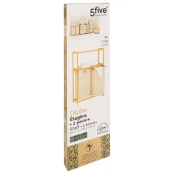 ETAGERE TIDY BOX 2 PANIERS A LINGE BAMBOU BEIGE