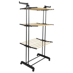 ETENDOIR EFFET BOIS 3 ETAGES 73X64X173CM