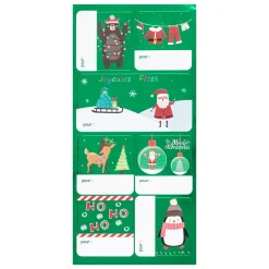 ETIQUETTES AUTOCOLLANTES PAQUET CADEAU DECOREES 11X26.8CM