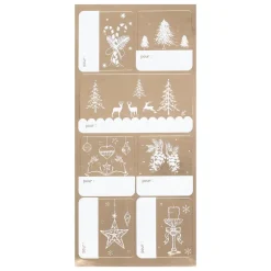 ETIQUETTES AUTOCOLLANTES PAQUET CADEAU DECOREES 11X26.8CM