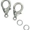 FERMOIRS MOUSQUETON ARGENT 13 MM X 10 PCS
