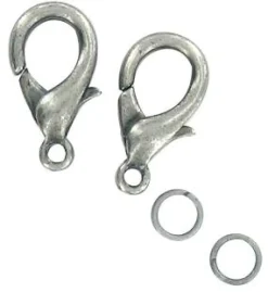 FERMOIRS MOUSQUETON ARGENT 13 MM X 10 PCS