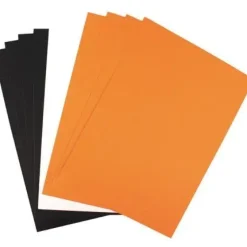 FEUILLES PAPIERS A4 220G NOIR ORANGE BLANC X10 PIECES