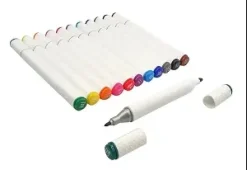 12 FEUTRES A ALCOOL DOUBLE POINTE COULEURS VIVES