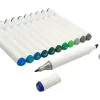 12 FEUTRES A ALCOOL DOUBLE POINTE COULEURS TONS BLEU VERT
