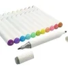 12 FEUTRES A ALCOOL DOUBLE POINTE COULEURS PASTEL