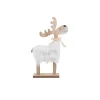 FIGURINE RENNE BLANC IMITATION FOURRURE 10X17CM