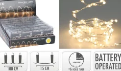 FIL ARGENT 132 LED BLANC PILES