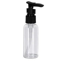 FLACON DE VOYAGE 50ML POMPE NOIRE TRANSPARENT