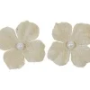 FLEUR EN TOILE AVEC PERLE X12 PIECES