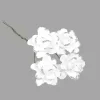 FLEUR PAPIER BLANCHE CONTOUR PAILLETE X12 PIECES ARGENT