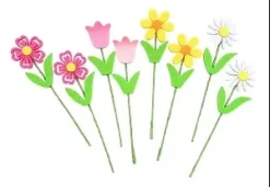 FLEURS FEUTRINE SUR TIGES 12CM X8 PIECES