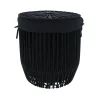 GRANDE PANIERE A LINGE AVEC COUVERCLE FACON CORDE NOIR
