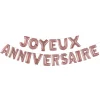 GUIRLANDE 18 BALLONS JOYEUX ANNIVERSAIRE H.40CM ROSE GOLD