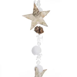 GUIRLANDE DE NOEL BOIS ETOILE BOULE 1.40M