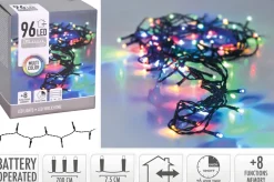 GUIRLANDE ELECTRIQUE EXTERIEUR 96 LED MULTICOLORE PILES