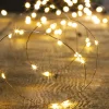 GUIRLANDE EXTERIEUR COPPER SOLAIRE 10M 100 LEDS BLANC CHAUD