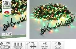 GUIRLANDE MICRO CLUSTER 560 LED 11M ROUGE VERT BLANC CHD SEC