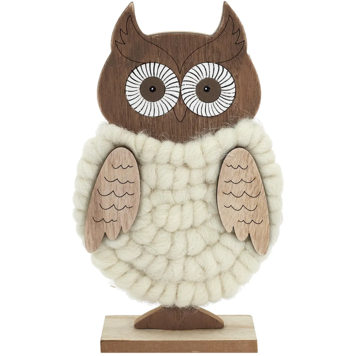 HIBOU A POSER CORPS EN LAINE H22CM