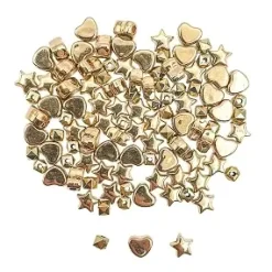 INTERCALAIRES HEISHI PLASTIQUE METALLISE DORE X105 PIECES