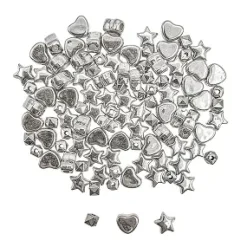 INTERCALAIRES HEISHI PLASTIQUE METALLISE ARGENTE X105 PIECES