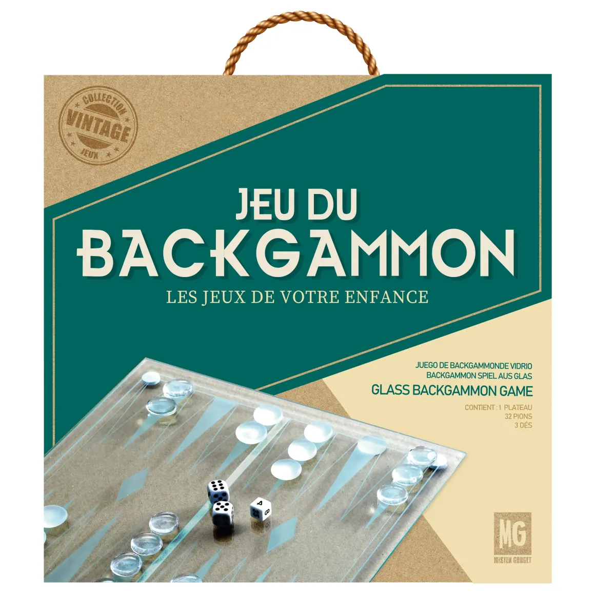 JEU BACKGAMMON VERRE