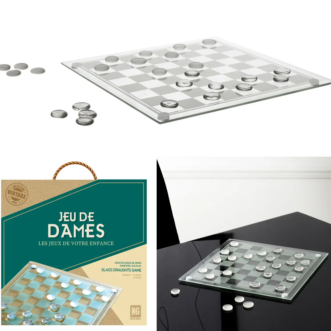 JEU DAMES VERRE