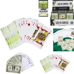 JEU DE CARTES VERSO EURO OU DOLLAR X54 M48