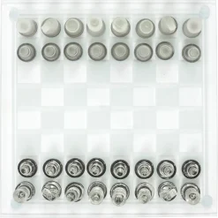 JEU ECHECS VERRE 25X25CM
