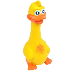 JOUET CANARD LATEX SONORE 19.5CM JAUNE