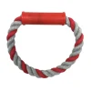 JOUET CORDE ROND ET POIGNEE PLASTIQUE 7X4CM ROUGE GRIS