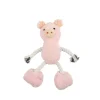 JOUET PELUCHE COCHON ET CORDE SONORE 25X30CM ROSE