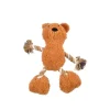JOUET PELUCHE OURS ET CORDE SONORE 25X30CM BRUN