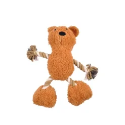 JOUET PELUCHE OURS ET CORDE SONORE 25X30CM BRUN