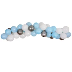 KIT ARCHE 40 BALLONS BLEU ARGENT BLANC
