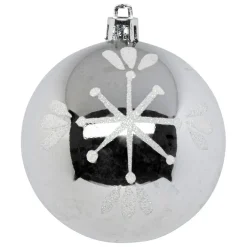 KIT 8 BOULES DE NOEL ARGENT BLANC 8CM
