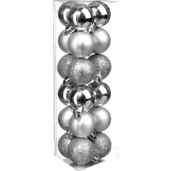 KIT 18 BOULES DE NOEL ARGENT 3CM