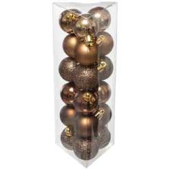 KIT 18 BOULES DE NOEL BRONZE 3CM
