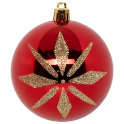 KIT 8 BOULES DE NOEL ROUGE OR 8CM