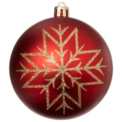 KIT 8 BOULES DE NOEL ROUGE OR 8CM