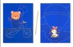 KIT CARTES A GRATTER PETITE FILLE OURSON 15X20CM X2 PIECES