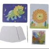 KIT TABLEAU CREATIF TISSU LION ET DINOSAURE X2 PIECES