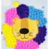 KIT TABLEAU POMPONS LION 15X21CM
