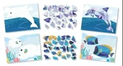 KIT TABLEAUX STICKERS NUMERO A5 ANIMAUX MARINS X2 PIECES