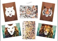 KIT TABLEAUX STICKERS NUMERO A4 ANIMAUX SAUVAGES X2 PIECES