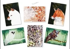 KIT TABLEAUX STICKERS NUMERO A4 ANIMAUX FORET X2 PIECES