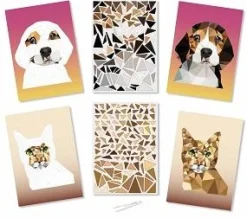 KIT TABLEAUX STICKERS NUMERO A4 CHIEN ET CHAT X2 PIECES