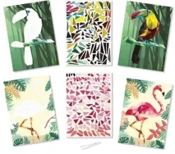 KIT TABLEAUX STICKERS NUMERO A4 ANIMAUX TROPICAUX X2 PIECES